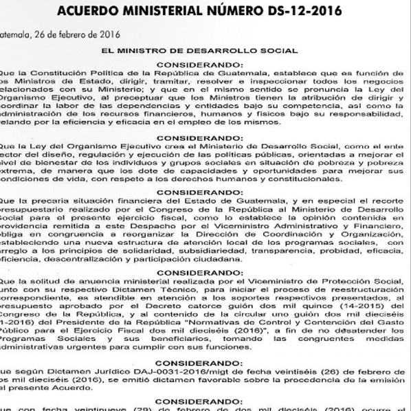 Acuerdo Ministerial