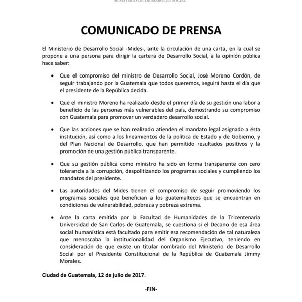 2017 07 12 Comunicado Carta USAC